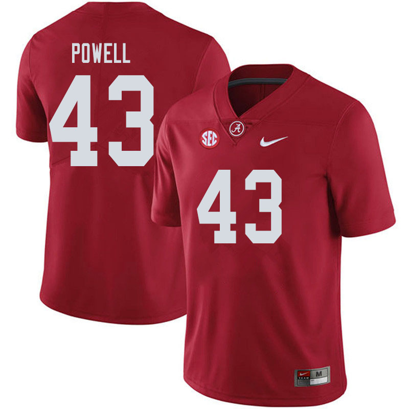 Men #43 Daniel Powell Alabama Crimson Tide College Football Jerseys Sale-Crimson